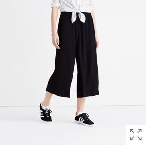 Madewell Black Huston Pull On Crop Pants Viscose
